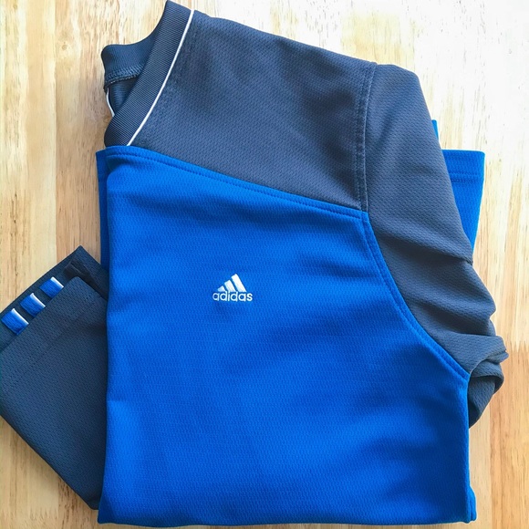 Adidas - Men’s Blue & Grey Striped Long Sleeve - Picture 4 of 6